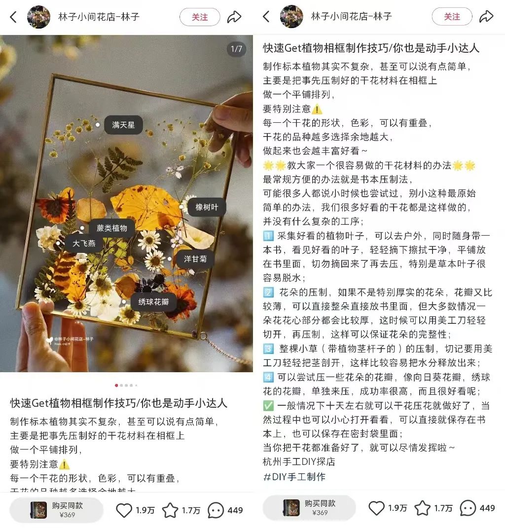 对话林子 | 靠干花干草就能月入5w+?小红书这家手作店铺是怎么做到的?