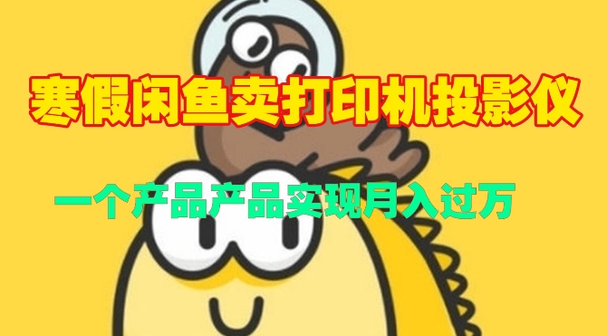 寒假闲鱼卖打印机、投影仪，一个产品产品实现月入过W-轻资本网