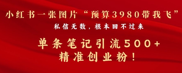 小红书一张图暴力引流500+精准创业粉-轻资本网