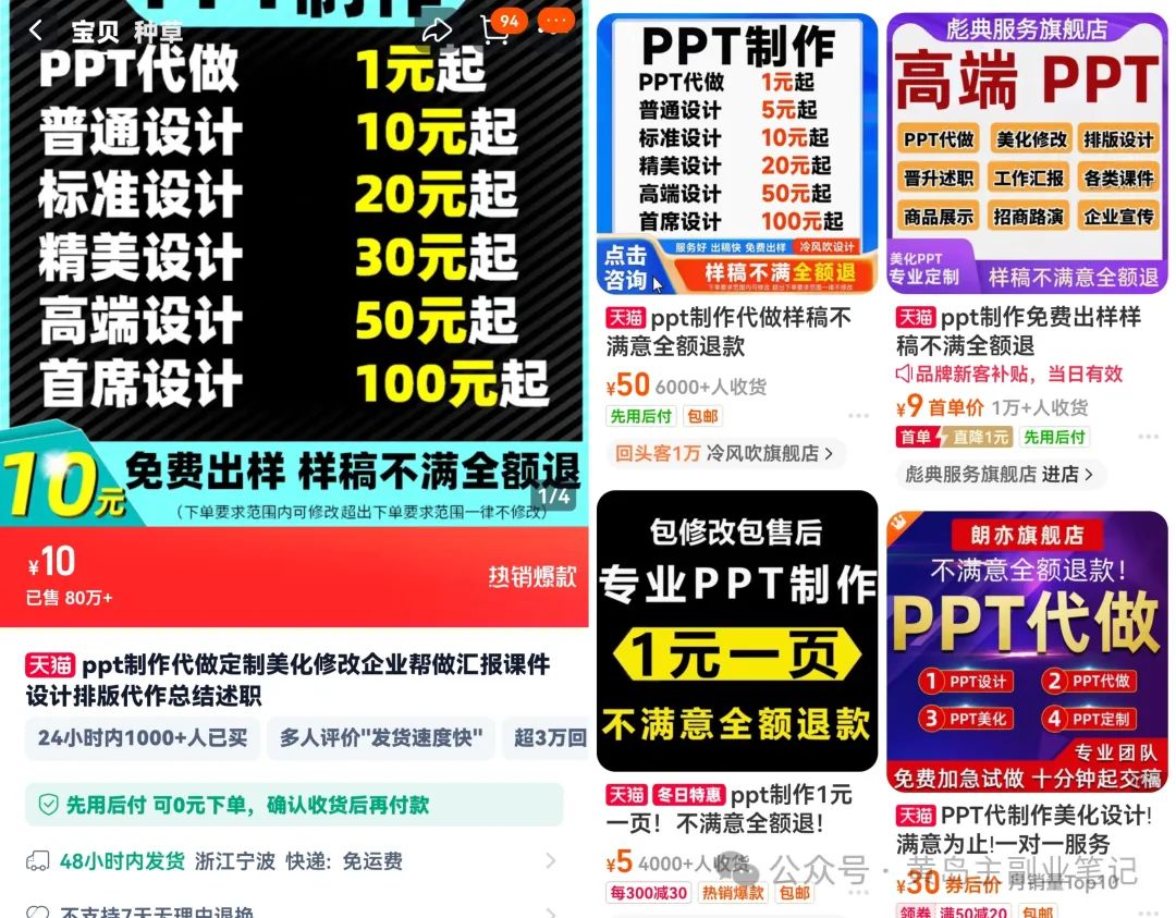 轻资本网创：PPT代制作，3900粉丝变现10w+!