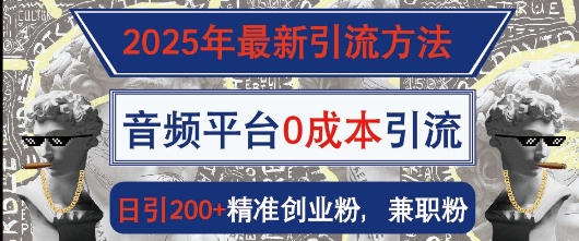 2025年最新引流方法，音频平台0成本引流，日引200+精准创业粉-轻资本网
