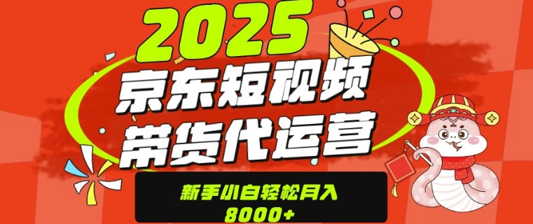 京东带货代运营，年底翻身项目，只需上传视频，单月稳定变现8k-轻资本网