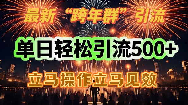 最新跨年群引流，单日轻松引流500，立马操作立马见效-轻资本网