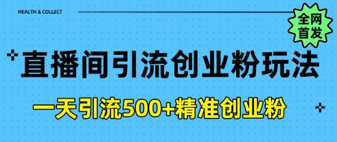 直播间引流创业粉，一天引流500+精准创业粉-轻资本网