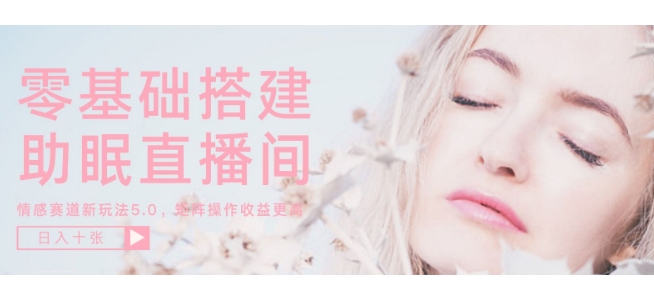 零基础手把手教你搭建助眠直播间，月入过W，可矩阵操作放大收益-轻资本网