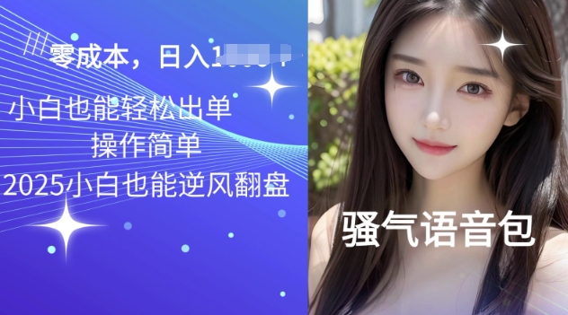 2025骚气导航语音包项目，零基础小白单日变现多张-轻资本网