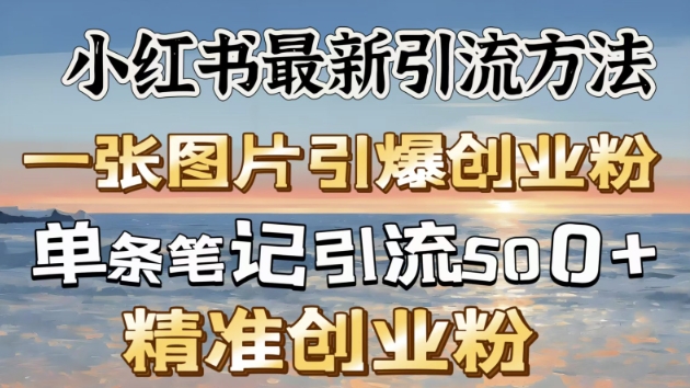 小红书最新引流方法，一张图片引爆创业粉-轻资本网
