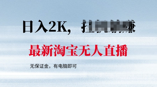 最新淘宝无人直播，最新技术，无需保证金，有电脑即可，日入多张【揭秘】-轻资本网