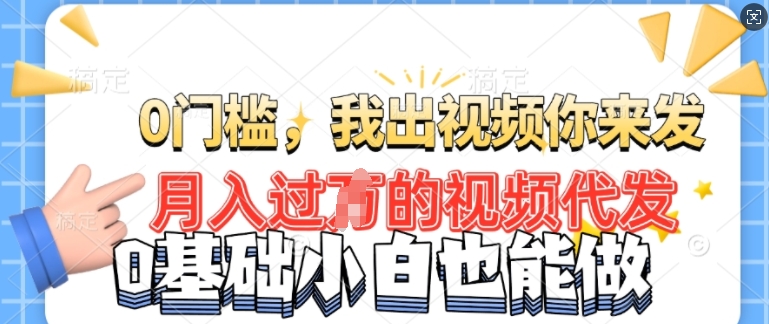 月入过W的机会，我们出视频你来发，有播放就有收益，0基础都能做!-轻资本网