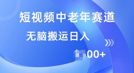 短视频中老年赛道，操作简单，多平台收益，无脑搬运日入多张-轻资本网