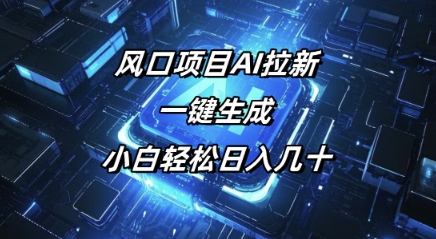 风口项目AI拉新，一键生成，小白轻松日入几十-轻资本网