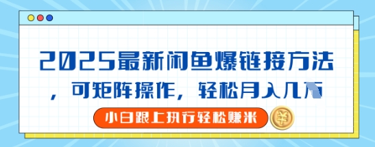 2025闲鱼最新爆链接玩法，可矩阵操作，轻松月入过W-轻资本网