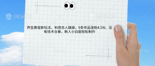 AI养生赛道新玩法，10条作品涨粉5.2W，操作简单，新人小白能轻松制作-轻资本网