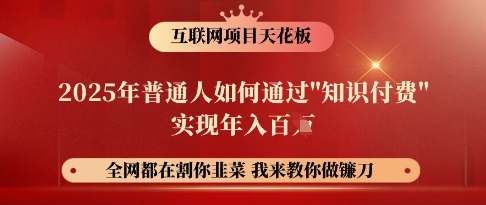 互联网项目天花板，2025年普通人如何通过知识付费实现年入百个【揭秘】-轻资本网