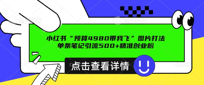 小红书图片引流打法，一张图片引爆创业粉 私信回不完，单条笔记引流500+精准创业粉-轻资本网
