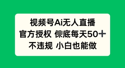 视频号AI无人直播，官方授权  每天50+，不违规 小白也能做-轻资本网
