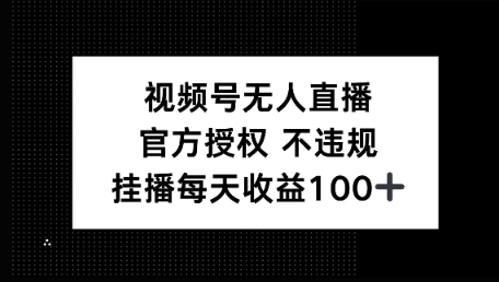视频号无人直播，官方授权 不封号，小游戏挂播每天收益100+-轻资本网