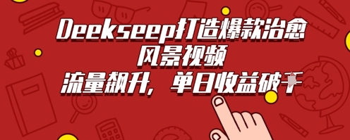 Deekseep制作治愈风景视频爆火出圈，单日收益几张，流量持续飙升-轻资本网