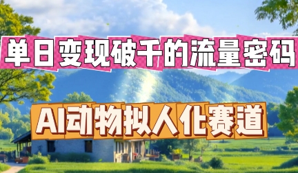 单日变现破k的流量密码，AI动物拟人化赛道-轻资本网