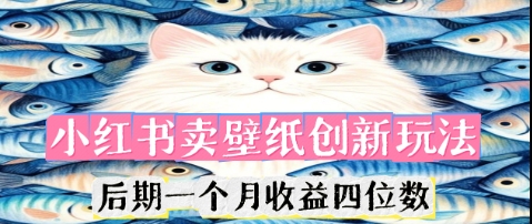 小红书卖壁纸创新玩法，后期一个月收益四位数-轻资本网