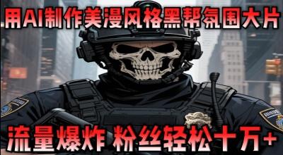 用AI制作美漫风格黑帮氛围大片，流量爆炸，粉丝轻松十W+-轻资本网