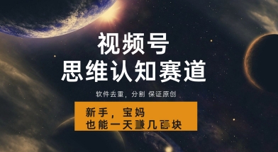 视频号新玩法，思维认知赛道，利用软件去重分割，轻松爆流量，新手宝妈一天轻松几张-轻资本网