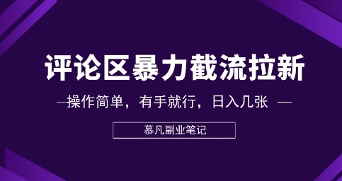 评论区暴力截流拉新：捡钱项目，操作简单，有手就行，日入几张-轻资本网