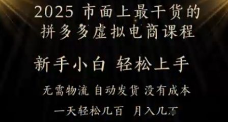 25年最干货的拼多多虚拟电商课程，小白轻松上手，月入过w只是门槛!虚拟电商，如皓月见青天-轻资本网