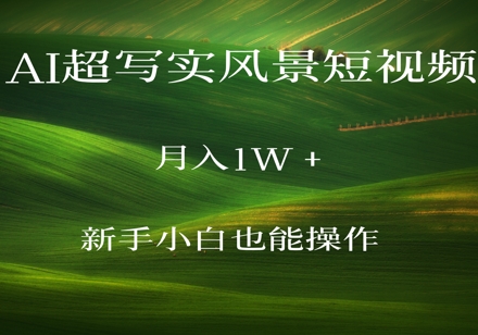 AI超写实风景短视频，月入1w，新手小白都能操作-轻资本网