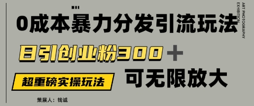 价值5980的0成本暴力引流玩法，日引创业粉300+，可无限放大-轻资本网