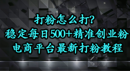 打粉怎么打？电商平台打精准创业粉，每日引流500+精准粉-轻资本网