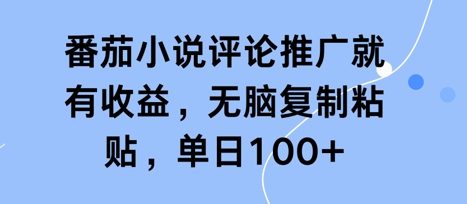 番茄小说评论推广就有收益，无脑复制粘贴，单日100+-轻资本网