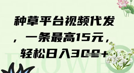 种草平台视频代发，一条最高15元，轻松日入3张-轻资本网