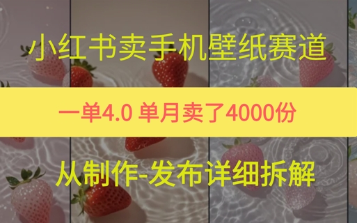 小红薯手机壁纸变现，4块钱一张的图，单月卖了5000份-轻资本网
