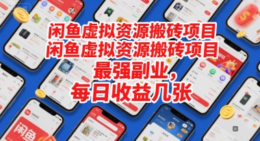 闲鱼虚拟资源搬砖项目，最强副业，每日收益几张-轻资本网