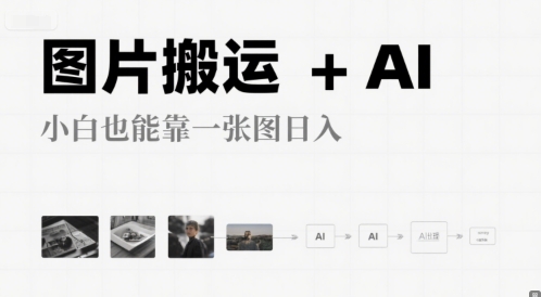 图片搬运+AI，小白也能靠一张图，日入4张-轻资本网