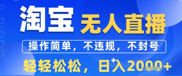 淘宝无人直播13.0，操作简单，不违规，不封号，轻轻松松，日入多张-轻资本网