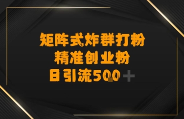 矩阵炸群打粉，日引流500+精准创业粉-轻资本网