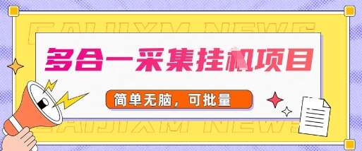 多合一采集项目，无脑操作，简单批量-轻资本网