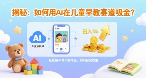 揭秘：如何用AI在儿童早教赛道吸金?一键生成视频，日入1k不是梦-轻资本网
