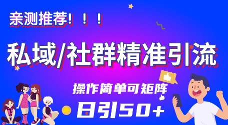 私域社群精准引流，亲测推荐日引50+当天见效可矩阵操作-轻资本网