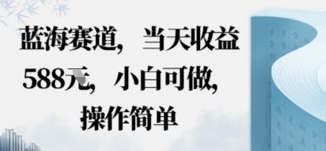 蓝海赛道，当天收益多张，小白可做，操作简单-轻资本网