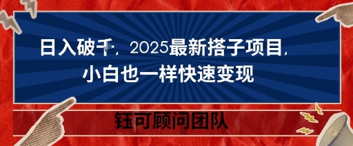 日入破K，2025最新搭子项目，小白也一样快速变现-轻资本网