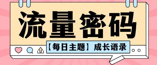 流量密码AI【每日主题】成长语录，抖音视频号可以轻松复制变现思路清晰-轻资本网