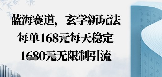 蓝海赛道，玄学新玩法每单168米，每天稳定多张收益，无限制引流可以过豆荚玩法-轻资本网