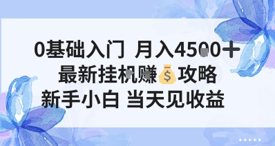 0基础入门，月入4.5k，最新挂G挣米攻略，新手小白，当天见收益【揭秘】-轻资本网