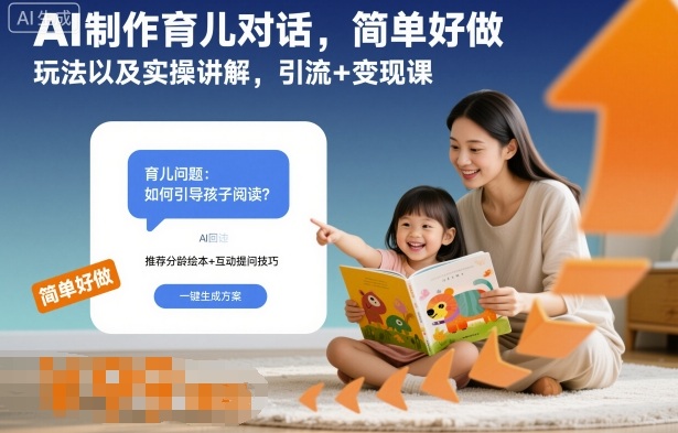 AI制作育儿对话，简单好做，玩法以及实操讲解，引流+变现课-轻资本网