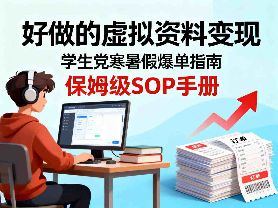 好做的虚拟资料变现，针对学生群体，寒暑假销量夸张【保姆级SOP手册】-轻资本网