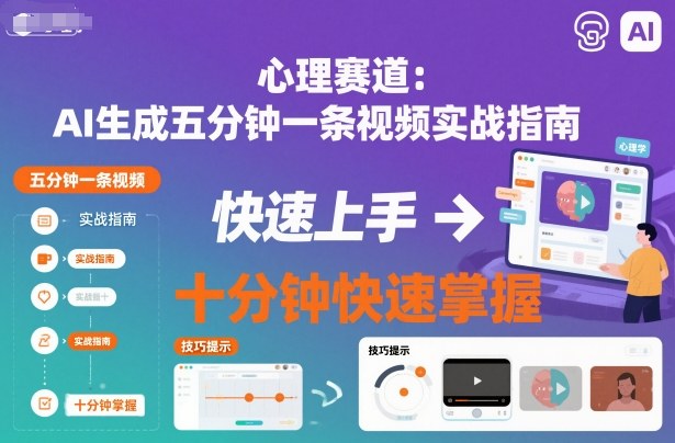 心理赛道：AI生成五分钟一条视频实战指南，十分钟快速掌握-轻资本网