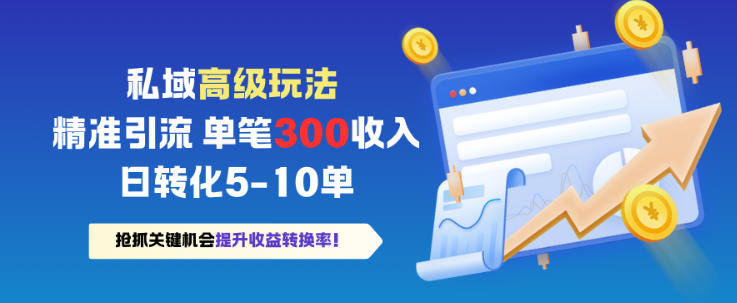 私域高级玩法，精准引流，单笔3张收益，日转化5-10单-轻资本网
